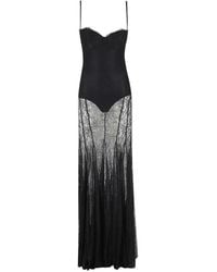 Elisabetta Franchi - Carpet Lace-Panelled Maxi Dress - Lyst