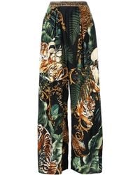 CAMILLA - Mix-Print Wide-Leg Silk Trousers - Lyst