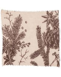 Mouleta - Botanical-Print Frayed Scarf - Lyst