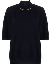 Stella McCartney - Falabella High-Neck Wool Blouse - Lyst