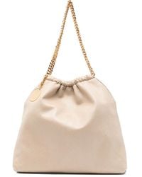 Stella McCartney - Falabella Drawstring Shoulder Bag In Beige Vegan Leather - Lyst