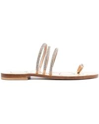 Philipp Plein - Crystal-embellished Leather Sandals - Lyst