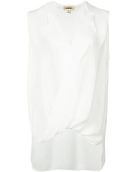 L'Agence - Ärmellose Bluse Mit V-Ausschnitt - Lyst