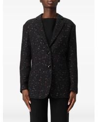 Emporio Armani - Tweed-Effect Button-Fastening Blazer - Lyst