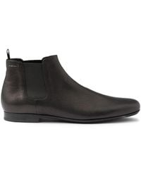 Prada - Leather Pull-Tab Chelsea Boots - Lyst