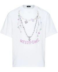 we11done - Necklace-Print T-Shirt - Lyst