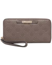 Guess - Carmella Logo-Embossed Zip-Around Wallet - Lyst