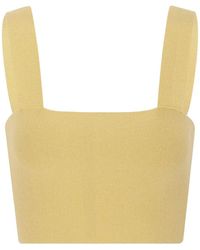 CAYET - Gisele Knitted Cropped Top - Lyst