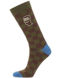Brain Dead - Logohead Checkered Socks - Lyst