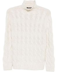 Gran Sasso - Pull En Maille Torsadée À Col Montant - Lyst