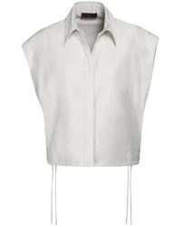 Moorer - Jessy-Wfc String-Detail Cotton Shirt - Lyst