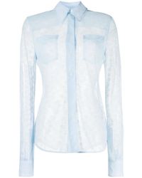 Victoria Beckham - Sheer-Lace Long-Sleeved Shirt - Lyst