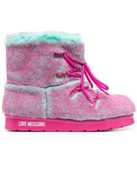 Love Moschino - Two-Tone Faux-Fur Boots - Lyst