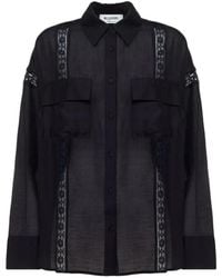 Blugirl Blumarine - Chemise Bordée De Dentelle À Poches À Rabat - Lyst