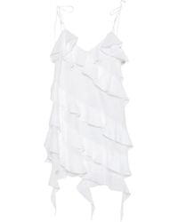 LES FILLES D'EVA - Ruffled Cold-Shoulder Mini Dress - Lyst