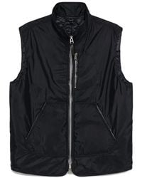 Tom Ford - Chaleco Con Cremallera Y Ribete De Cuero - Lyst