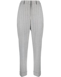 Peserico - Striped Tapered-leg Cropped Trousers - Lyst