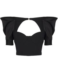 Elisabetta Franchi - パフスリーブ コルセットトップ - Lyst