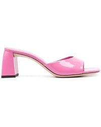 BY FAR - Michele 70mm Patent-leather Mules - Lyst