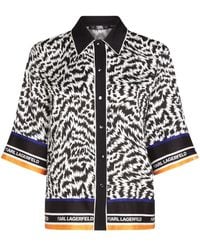 Karl Lagerfeld - Pyjama-Oberteil mit Zebra-Print - Lyst