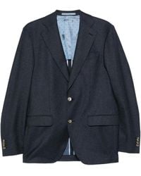 Sand - Wollen Blazer Met Enkele Rij Knopen - Lyst
