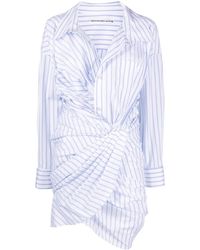 Alexander Wang - Striped Asymmetric Shirt Dress - Lyst