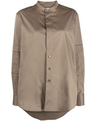 Lemaire - Band-collar Cotton Shirt - Lyst