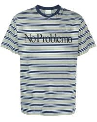 Aries - No Problemo Striped Cotton T-shirt - Lyst