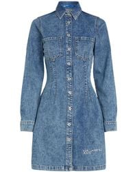 Karl Lagerfeld - Robe En Jean À Manches Longues - Lyst