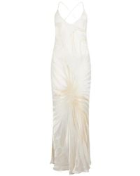 Roberto Cavalli - Vestido Largo De Devoré - Lyst