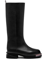 Thom Browne - Stripe-Detailed Leather Boots - Lyst