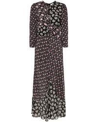 RIXO London Jurk Met Bloemenprint - Zwart