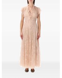 Alberta Ferretti - Pleated Slip-On Maxi Dress - Lyst