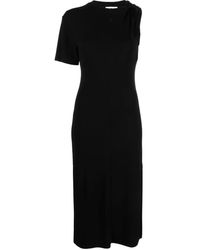 Courreges - Logo-Appliqué Asymmetric Midi Dress - Lyst