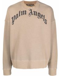 Palm Angels - Curved Logo Print Sweatshirt - Lyst