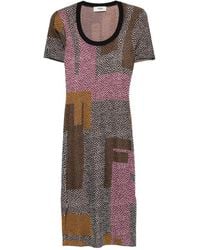 Fendi - Robe Mi-Longue À Imprimé Géométrique - Lyst
