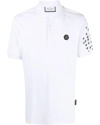 Philipp Plein - Skull And Bones Cotton Polo Shirt - Lyst