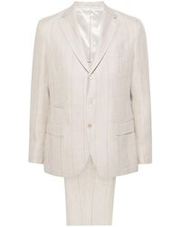 Eleventy - Linen-Blend Pinstripe Suit - Lyst