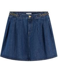 Tommy Hilfiger - Pleated Logo-Plaque Mini Skirt - Lyst
