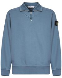 Stone Island - 6100021 Brushed Organic-Cotton Fleece Sweatshirt - Lyst