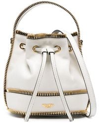 Moschino - Exposed-Zip Detail Leather Bucket Bag - Lyst