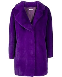 P.A.R.O.S.H. Oversized Faux-fur Coat - Purple