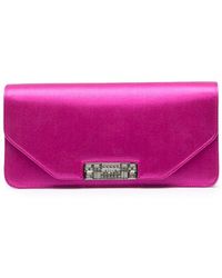 gucci chevron textured logo clutch