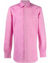 Kiton - Point-collar Cotton-linen Shirt - Lyst