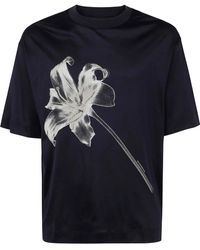 Emporio Armani - T-Shirt Met Bloemenprint - Lyst