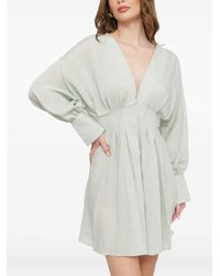 Ottod'Ame - V-Neck Pleated Mini Dress - Lyst
