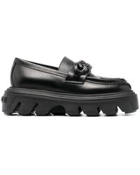 Casadei - Mocasines con placa del logo - Lyst