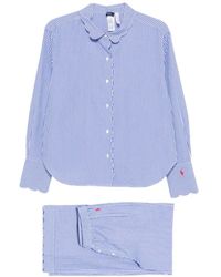 Polo Ralph Lauren - Scallop-Trim Striped Pajama Set - Lyst