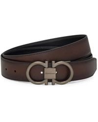 Ferragamo - Cinturón Gancini Reversible Y Ajustable - Lyst