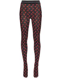 Marine Serre Moon-print Stretch-jersey leggings - Black